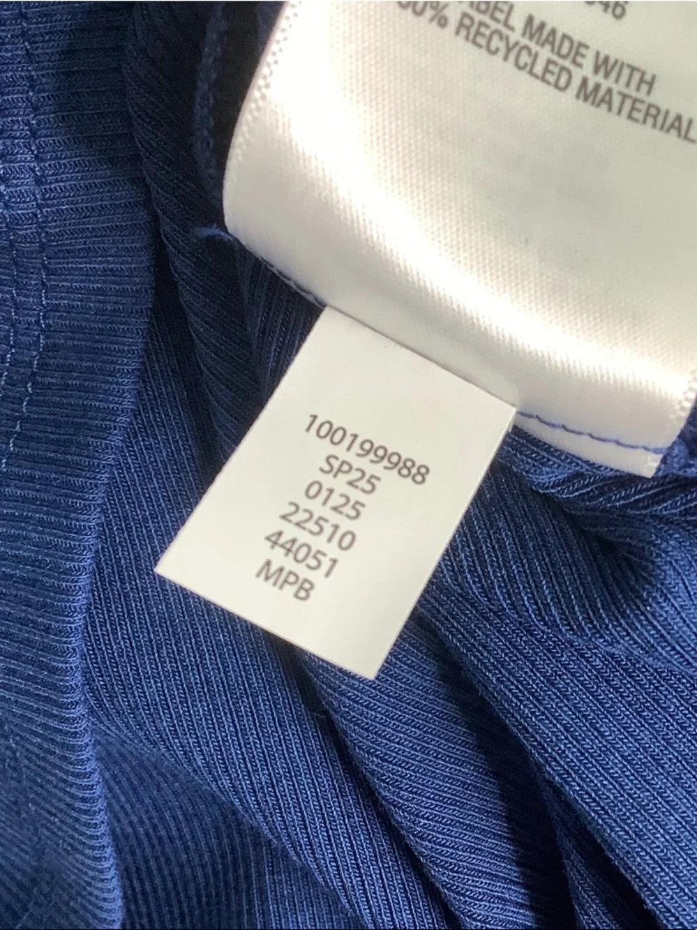 Blue Micro Ribbed Scoop Neck Top - Small - Picture 11 of 13